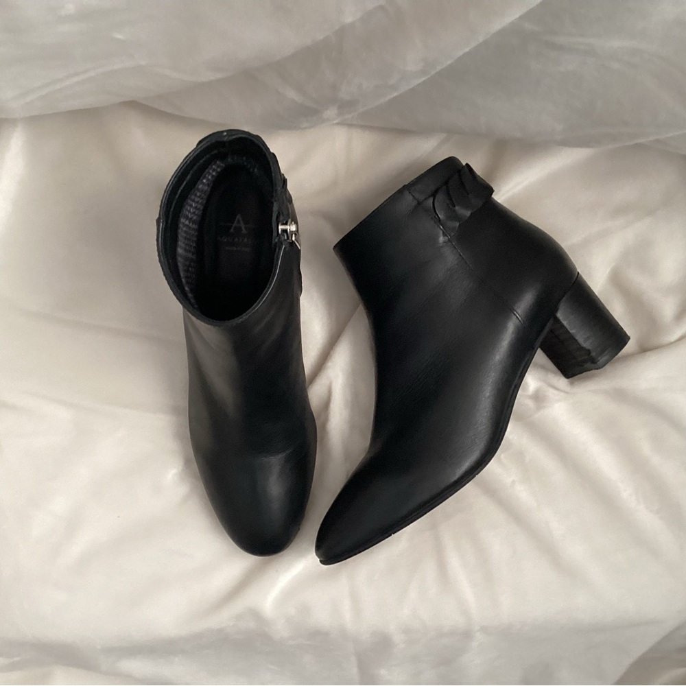 Aquatalia Black Ankle Boots, Size 6 1/2